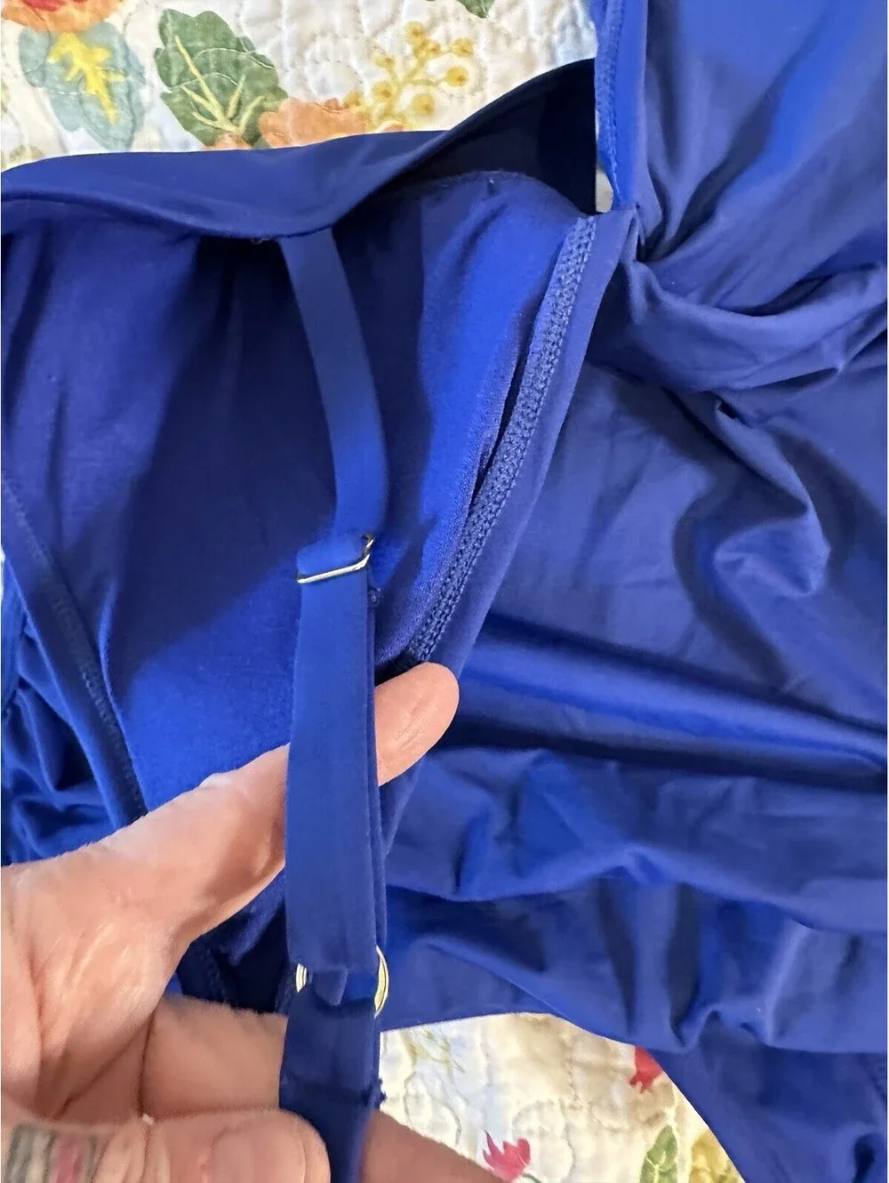 Tommy Bahama 1Pc Cobalt Blue Classic Swimsuit Slimming Tummy Control Size 16 EUC